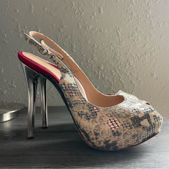 Enrico Cuini Slingback Snake Platforms - Picture 12 of 16